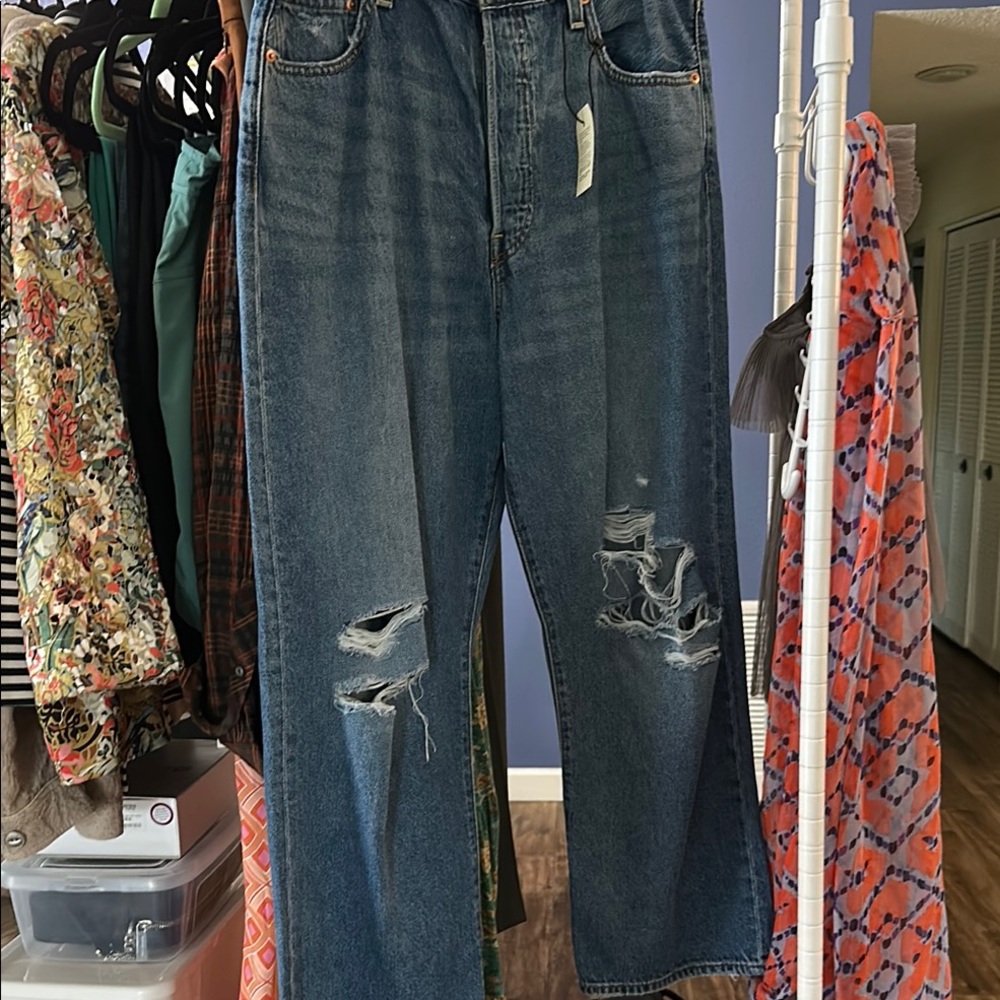 Levi's Blue Straight Leg Jeans for Women